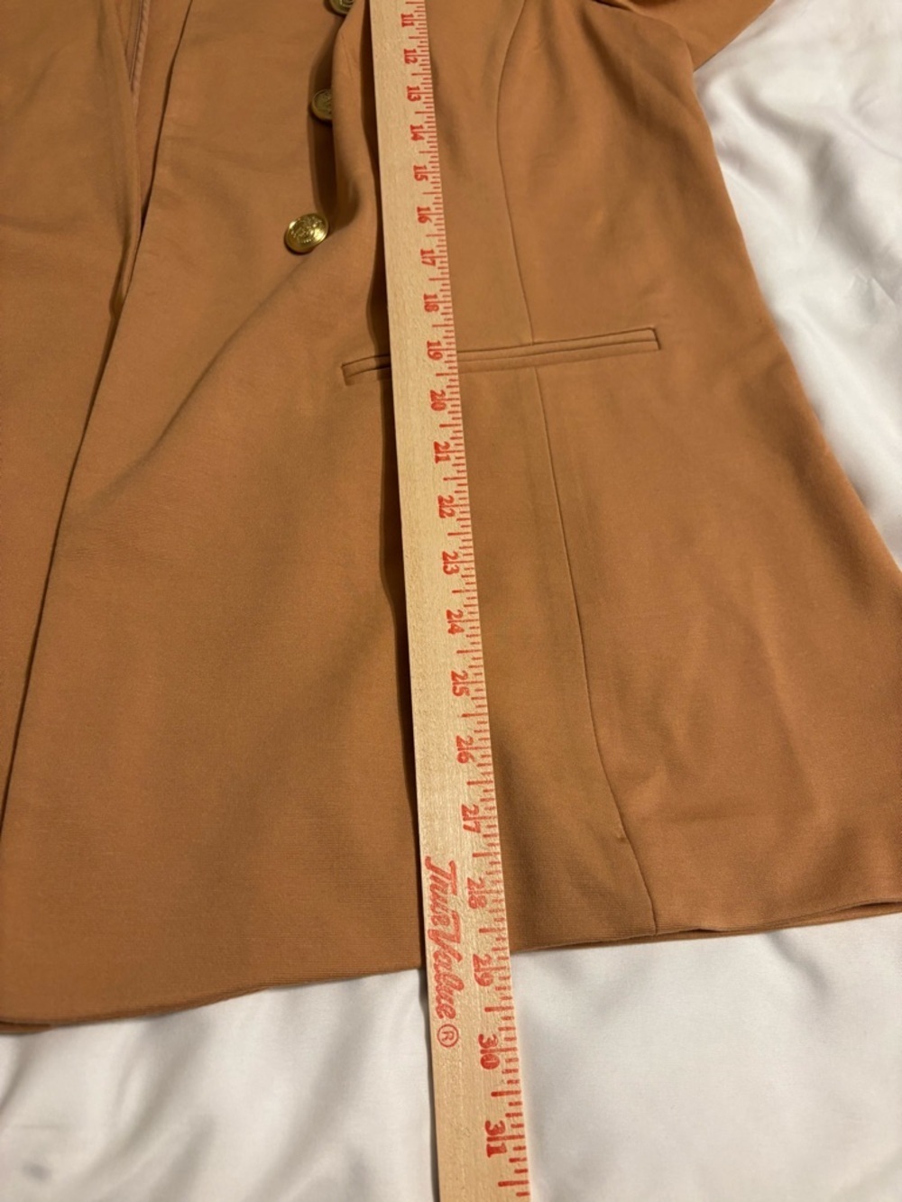 Lane Bryant Tan Double-Breasted Blazer with Gold Buttons - Picture 5 of 8